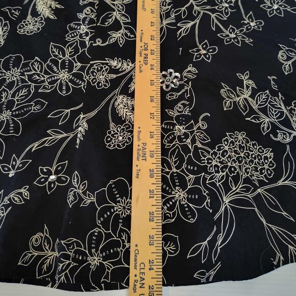 Ann Taylor LOFT Women's Black floral A-Line skirt, sequins & beads size 10 - Picture 12 of 12
